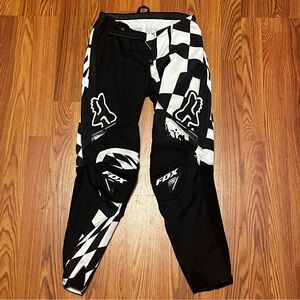 FOX Racing 180 Youth Motorcross Pants White/Black Checkered